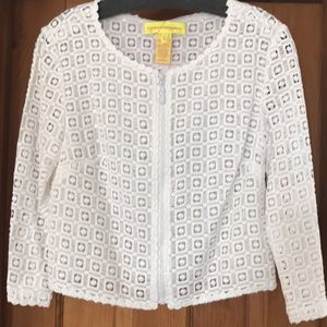 Catherine Malandrino White Lace Crop Cardigan NWT